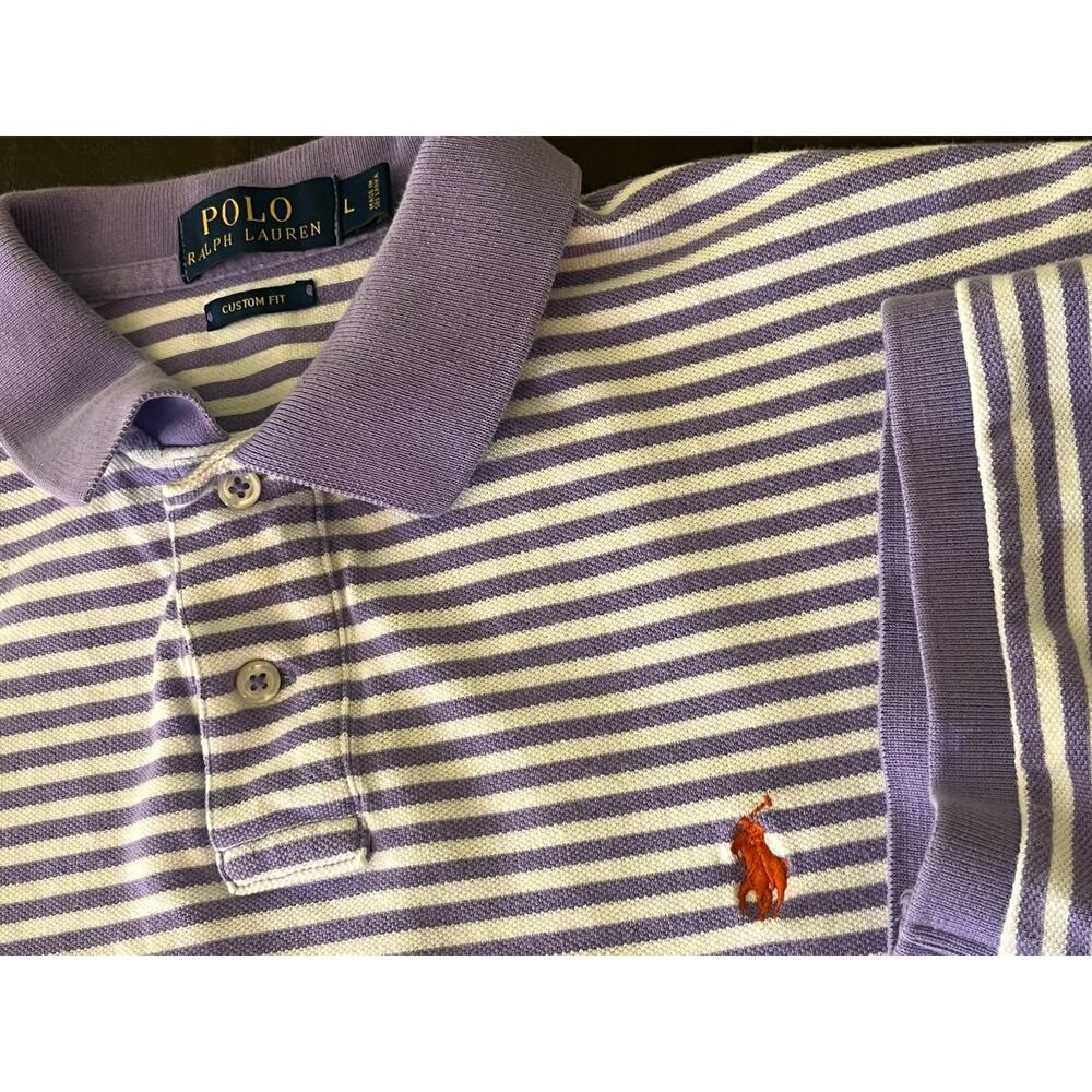 Polo Ralph Lauren Men’s Large Cotton Short Sleeve Striped Polo Preppy Vintage